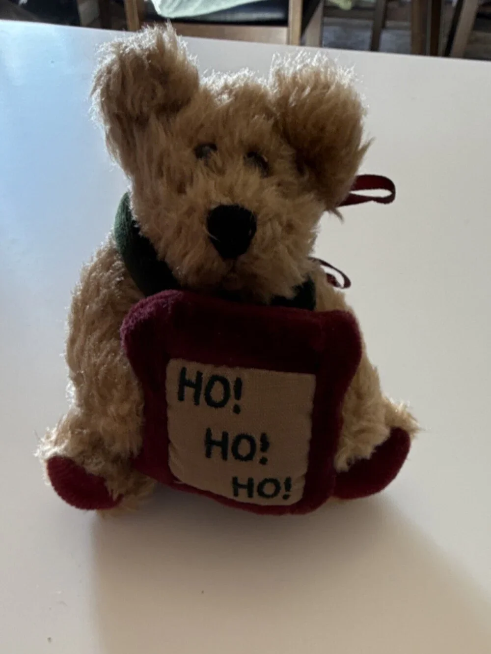 Boyds‎ Bears Archive Series Handmade Christmas Plush Bear with Ho Ho Ho Pillow